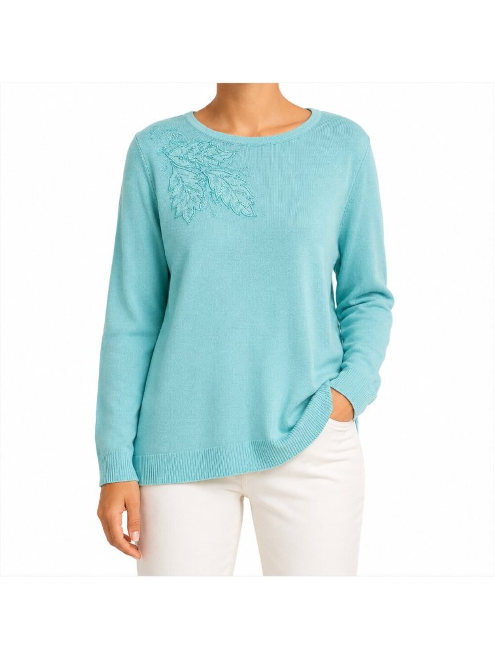 Vintage Alia Turquoise Blue Pullover Sweater Size XL